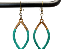 Turquoise Hand Painted Wine Barrel Earrings Gift